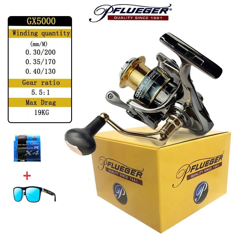 Pflueger all metall Fishing Reel Spinning 25KG Maximum for Seawater and winter Fishing long throw