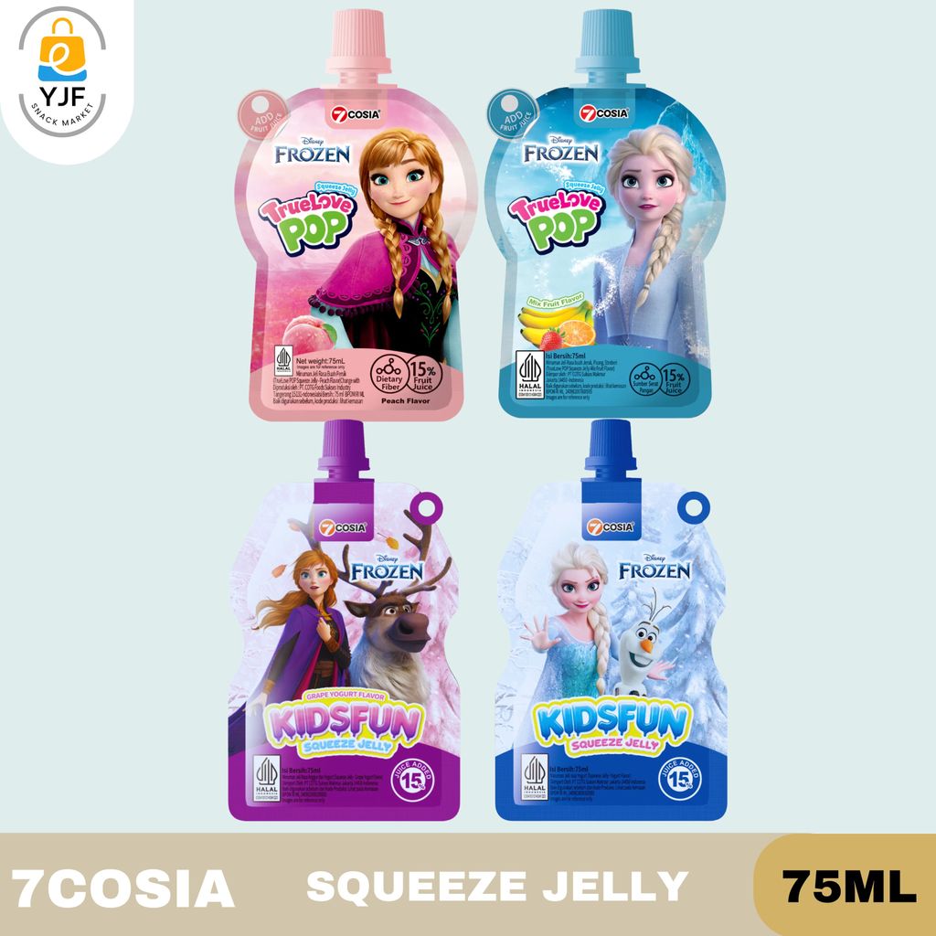 7Cosia Squeeze Jelly 75ML / Kidsfun / Truelove Yoghurt / Grape / Peach / Mix Fruit / Minuman Jeli An
