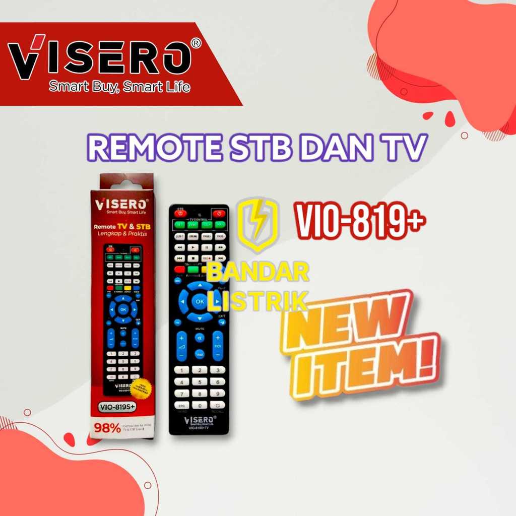 VISERO Remote STB Dan TV VIO 819 PLUS Set Top Box Receiver TV Digital DVB T2 Hybrid