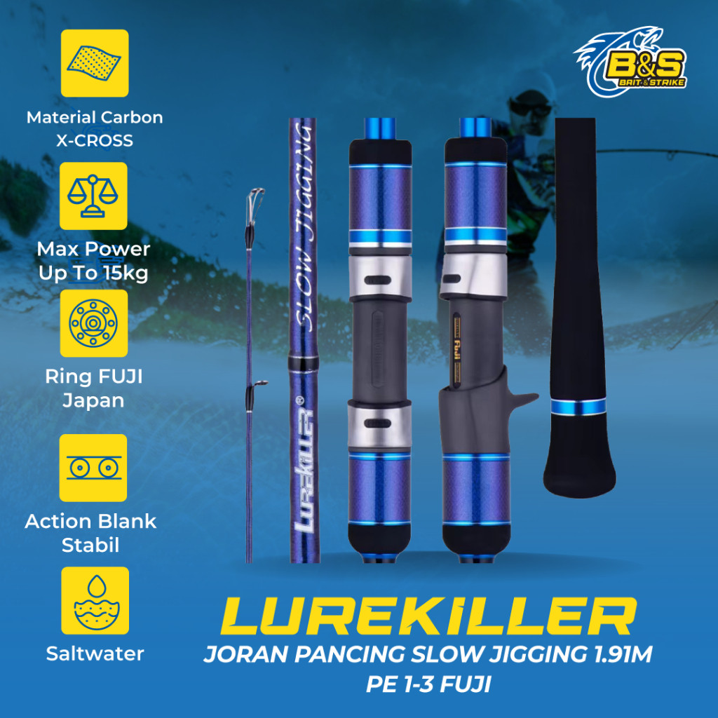Lurekiller Joran Pancing Slow Jigging III 1.91M PE 1-3 joran jigging Fuji bahan carbon Hi-power X JP