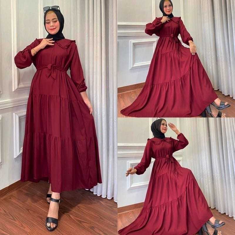 CG - GAMIS NOORA JUMBO REMPEL SUSUN BAHAN KATUN RAYON