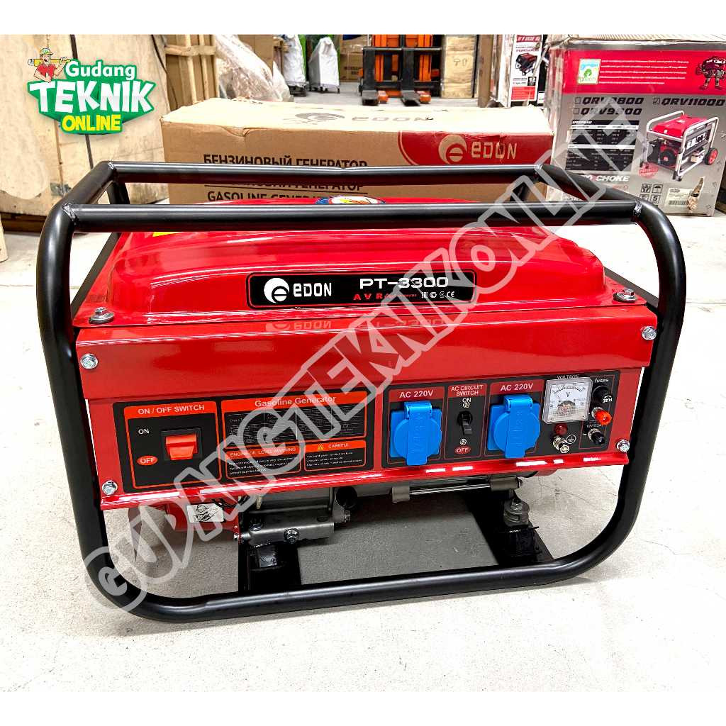 PROMO Genset 3000W EDON PT-3300 PT-3300L Manual Starter AVR / Power Generator Listrik 3000 Watt Bens