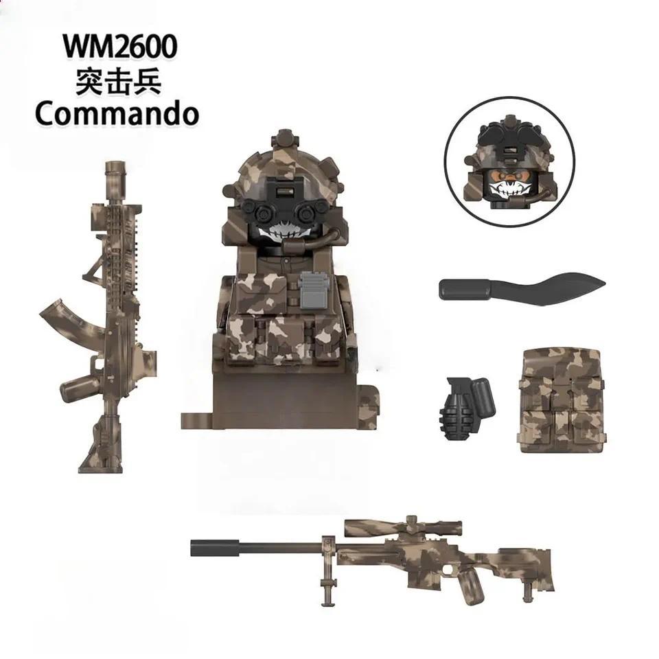 WM6147 WM6168 Military Series SWAT Special Forces Building Blocks Commando Soldier City Police Cap M