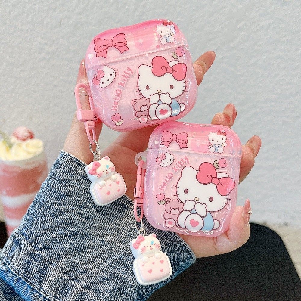 For Airpods 4 Pro2 3 Earphone Case Miniso Cartoon Hello Kitty With Pent Wireless Bluetooth Headset F