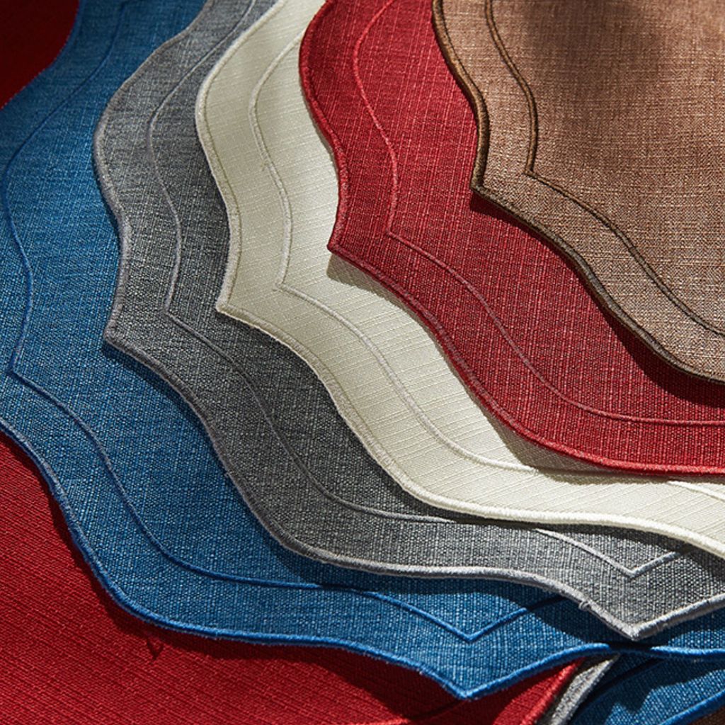 Tatakan Linen Premium 45x35cm Tatakan Piring Kain Placemats Mewah Elegan untuk Meja Makan & R