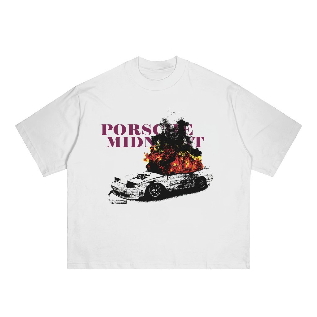 DAY NY / Kaos Pria/Wanita Tshirt Boxy  Heavyweight BURNING CAR  Unisex Oversize COD