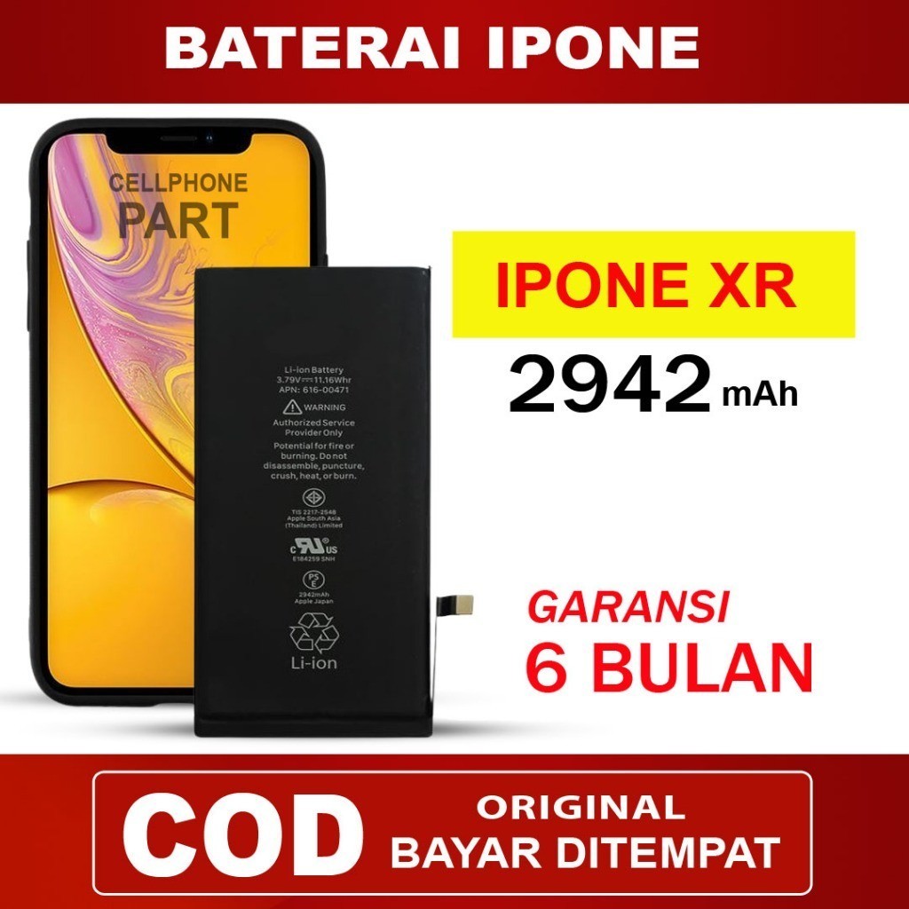 BATERAI BATRE IPONE XR ORIGINAL BERGARANSI