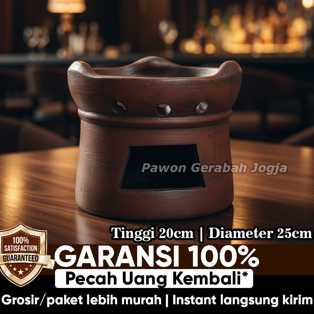 Pawon Gerabah | Tungku Anglo Tanah Liat Gerabah Anglo Arang Areng Alat Masak Tradisional Diameter 25