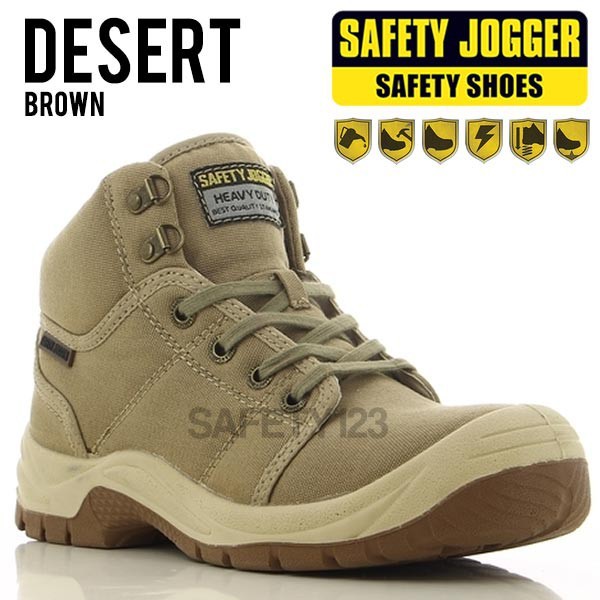 Jogger Desert Brown Casual Sporty Sepatu Safety Shoes Original