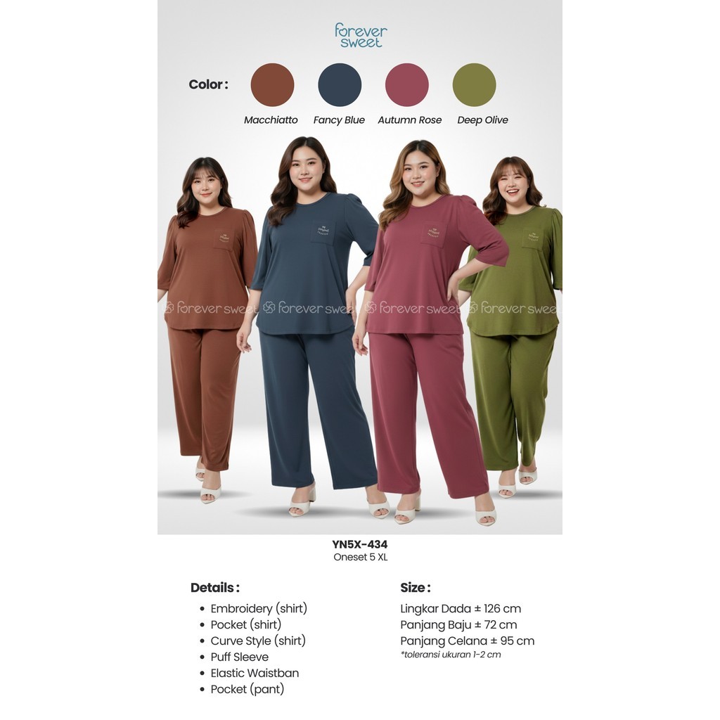 Oneset /Setelan Jumbo panjang 5XL Forever Sweet