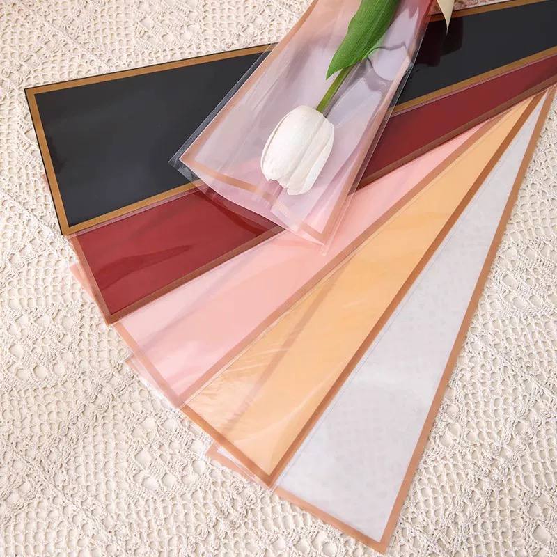 50lbr Cellophane Single Rose Bouquet Mother's Day/Plastik Bunga Mawar 1 tangkai/ Plastik Tanpa Bunga