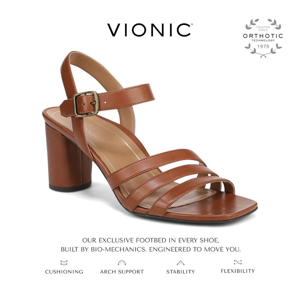 Vionic Nora Tan Heels Wanita