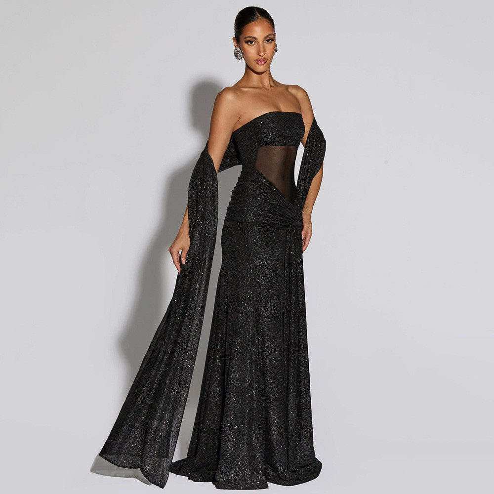 Boutique-Evening Party Dance Dress Prom Costume European and American Hot-Selling New Style Banquet 