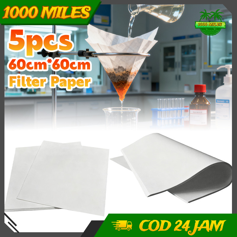 5pcs Kertas Saring Kasar Laboratorium 60×60cm Filter Paper Cepat Untuk Analisis Kimia Dan Riset