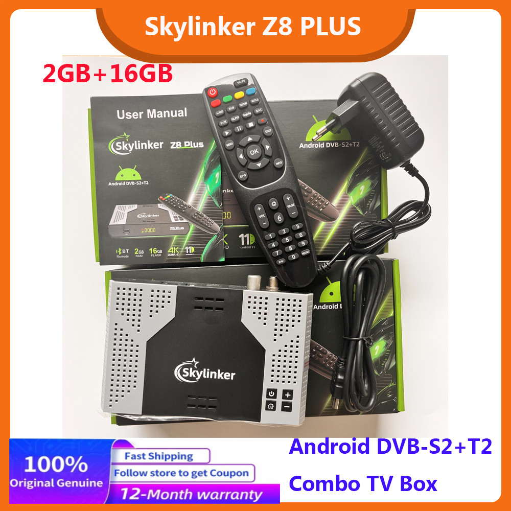 2025 Skylinker Z8 PLUS 4K Android 9.0 DVB-S2 T2 Hybrid TV Box 5G Wifi 2+16GB OTT+DVB-S2 FTA Decoder 