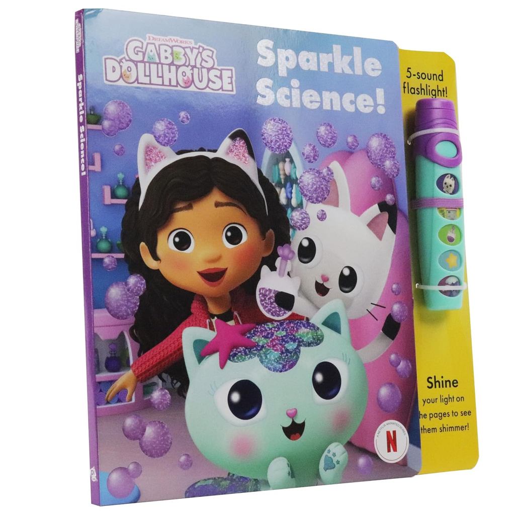 Gabby’s Dollhouse - Sparkle Science Board Book and 5-Sound Flashlight Toy Set Board book – Sound Boo