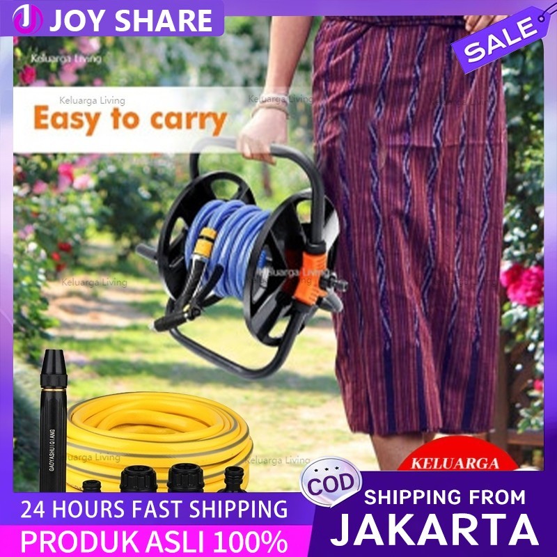 Gulungan Selang air 50m Portable - Taman Tanaman Berkebun - Garden air Hose Reel selang air Portable