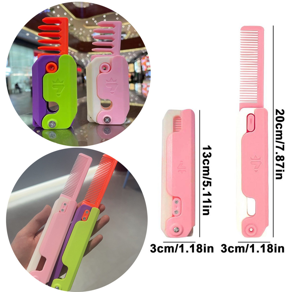 OKAMA RUN 3D Gravity Straight Comb Small Radish Knife Comb Cute Stress Relief Fidget Toys Travel Out
