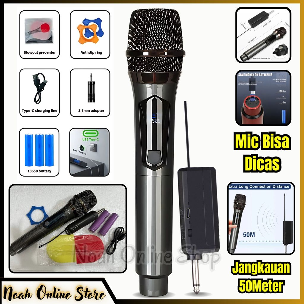 COD Mic Profesional Wireless Microphone Fleco M-31S Mic Tanpa Kabel FLECO Mic Karaoke Bluetooth / Mi