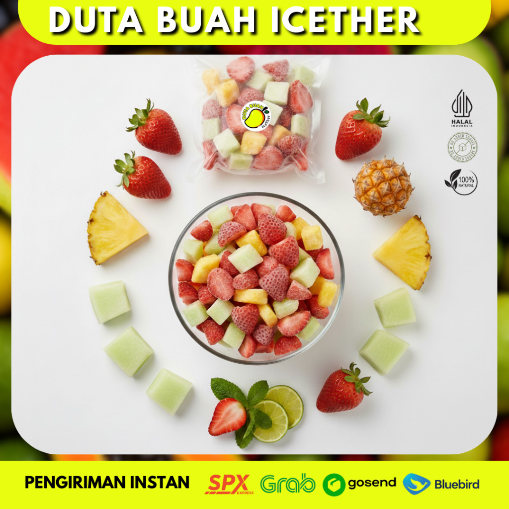 Summer Mix Frozen Fruit –Strawberry, Nanas, Melon | Duta Buah Icether Bandung