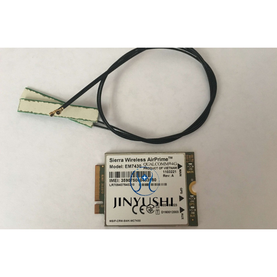 EM7430 +2PCS LTE 30cm NGFF M2 MHF4 antenna  FDDTDD LTE 4G  WCDMA GSM GPRS GNSS 100% New&Original Sie