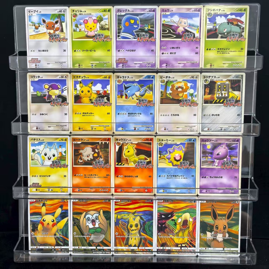 19pcs Japanese Pokemon Rumble Collection Cards Pikau Zapdos Lucarlo Mew Starmie  Classic Game Hobby 
