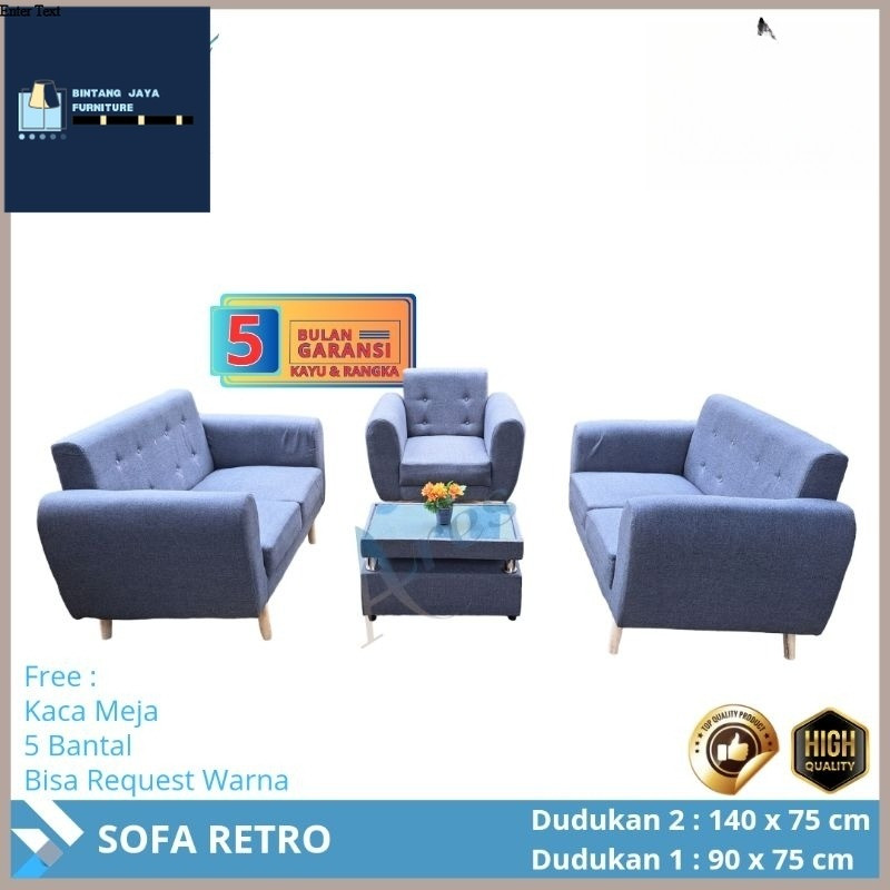 Sofa Retro 221 / Sofa Retro 321 / Sofa Retro Modern Minimalis / Sofa Murah Cirebon