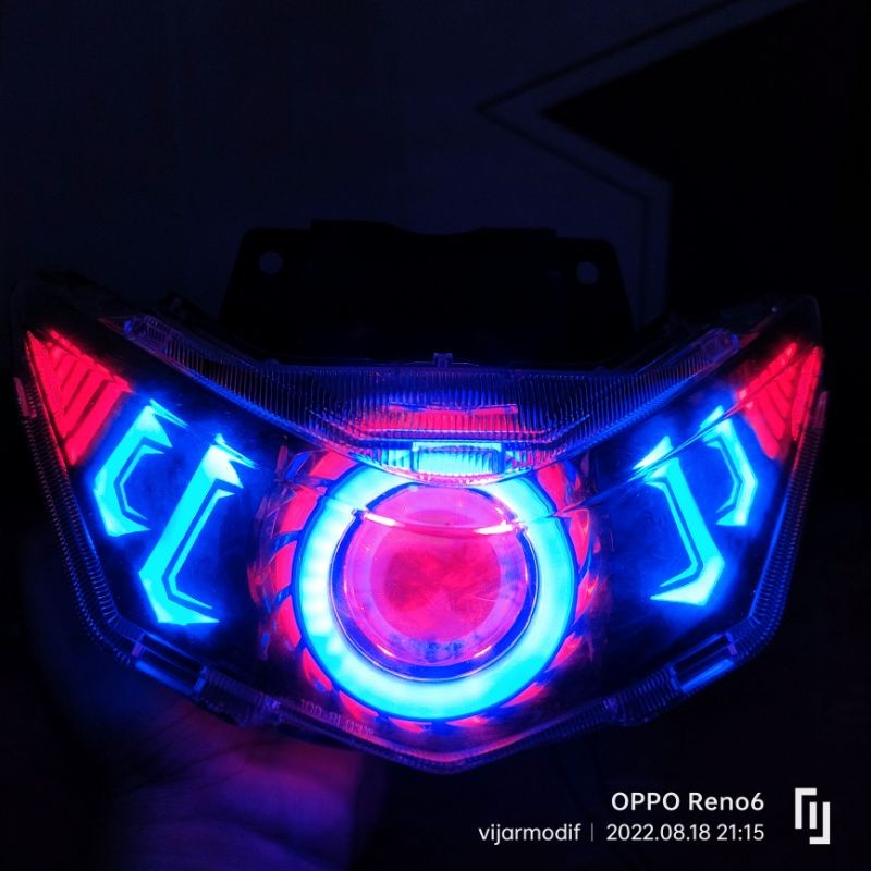 (ORIGINAL) (PNP) Proji beat deluxe/Headlamp beat LED 2020-2022/reflektor beat deluxe custom proji/re