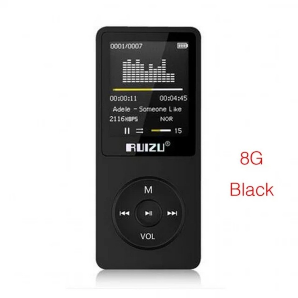 MP3 Player with 8GB storage and 18 Inch Screen can play 80h, Original RUIZU X02 fm rao usb sd mp3 pl