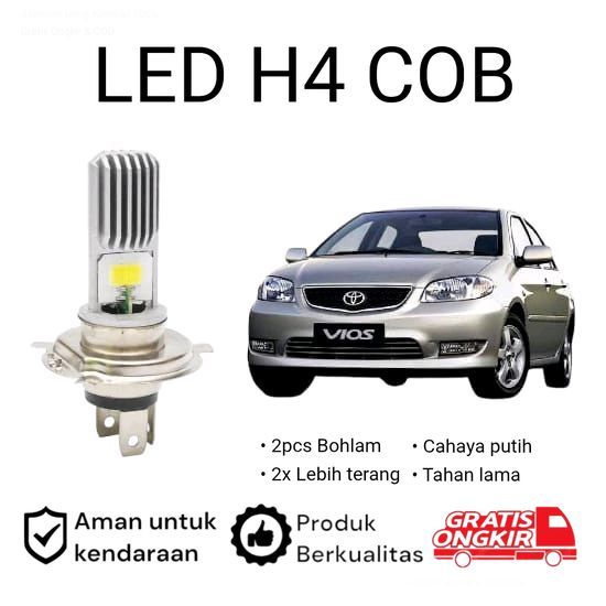 2pcs Lampu Utama LED H4 COB Mobil Toyota vios gen1 A.sby
