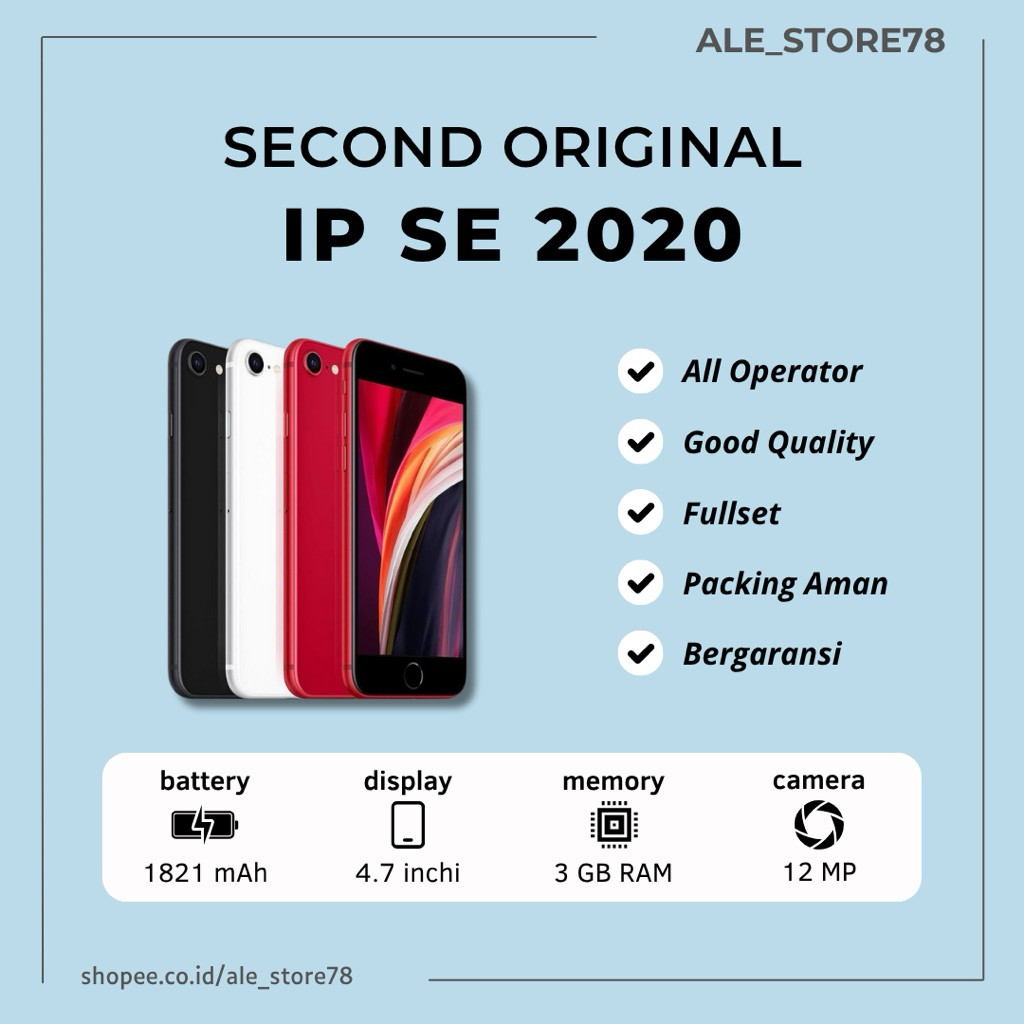 iPhone SE 2 64GB/128GB Second mulus 100% Original