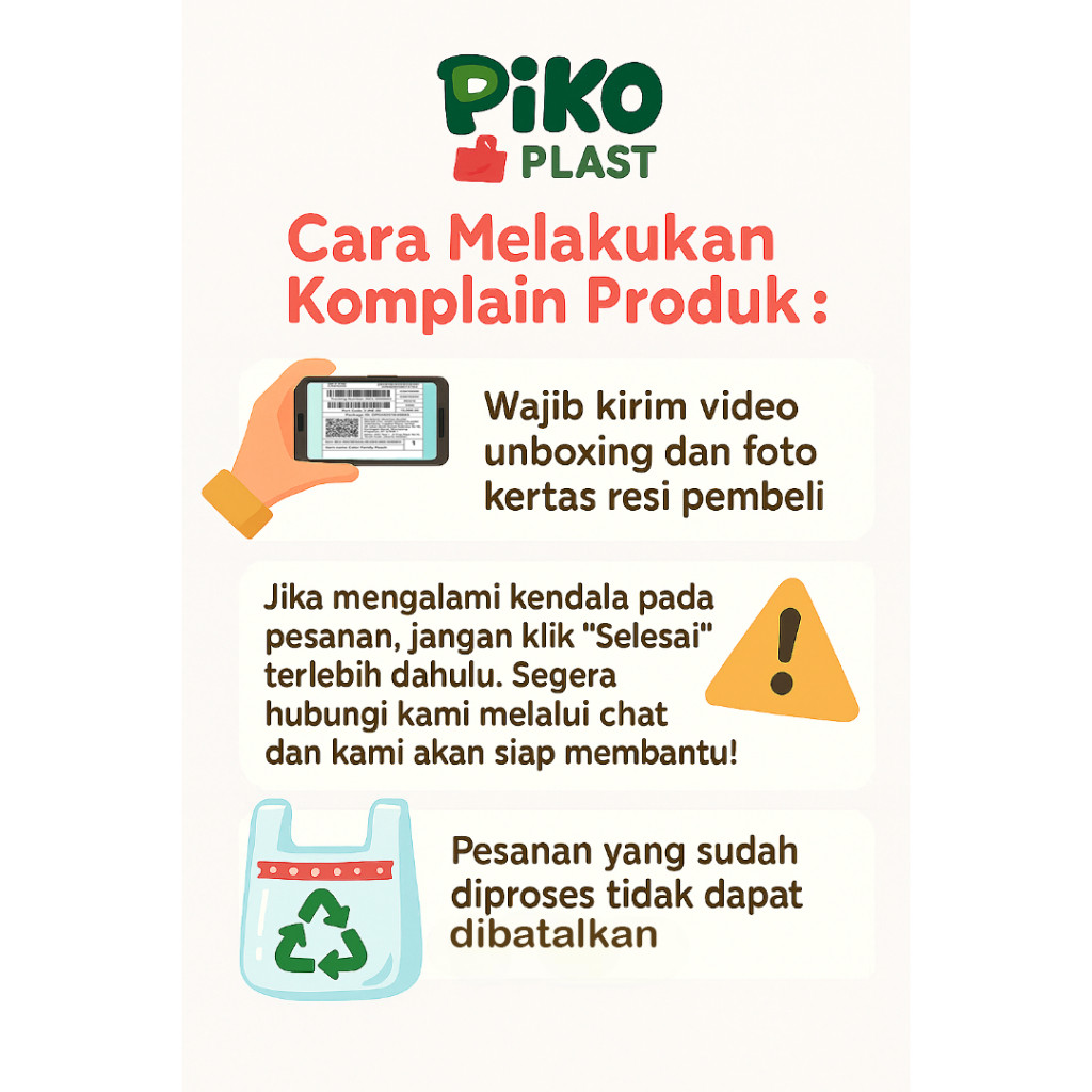 Kantong Plastik / Kresek Los Bening Pendek & Panjang Isi