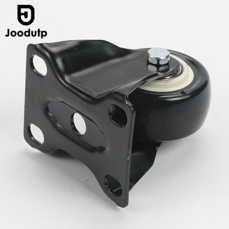 JOODUTP Roda Caster PVC Troli 1.5 Inch Black Roda Furnitur Rak Serbaguna