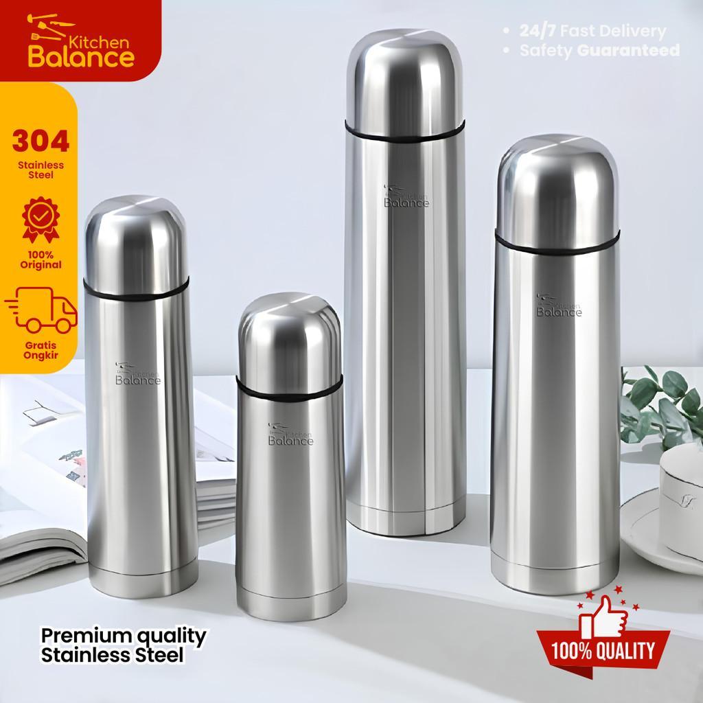 Kitchen Balance Termos Stainless Steel Vacuum Botol Minum Air Panas Dingin Tahan 12 Jam + Free Tas 6