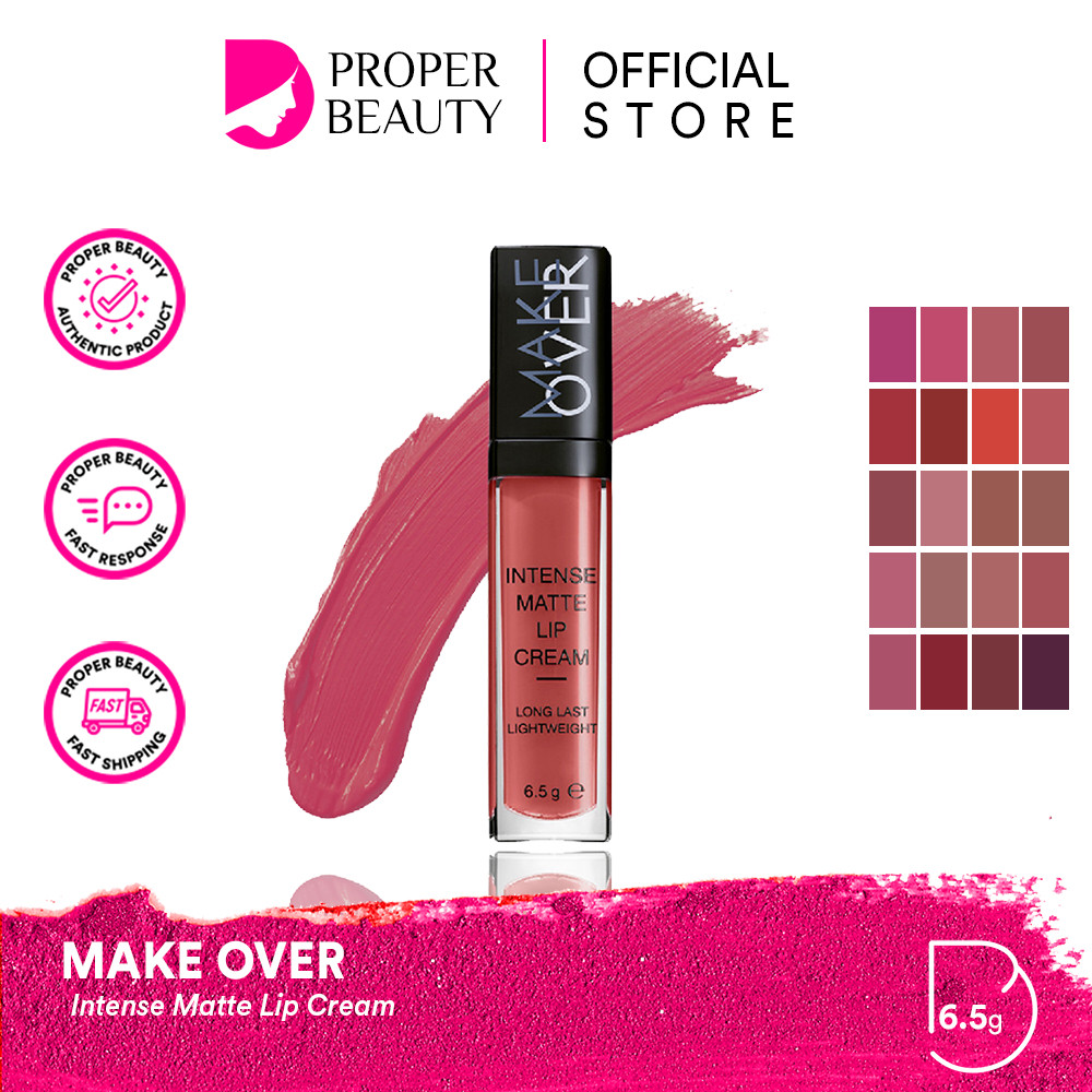MAKE OVER Intense Matte Lip Cream Indonesia / Lipcream 6.5g / Speakflex Formula Non Drying Non Crack