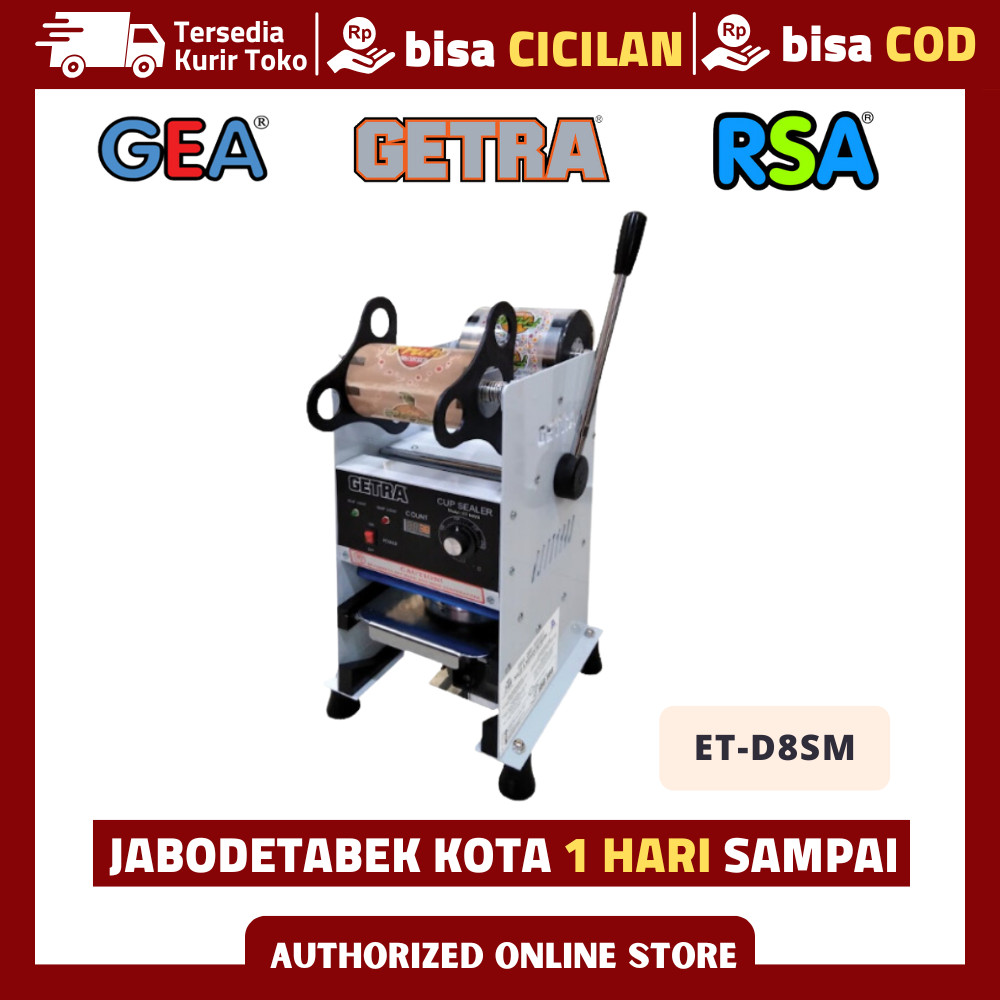 Mesin Sealer Manual Getra ET-D8SM Cup Gelas Press Digital Counter