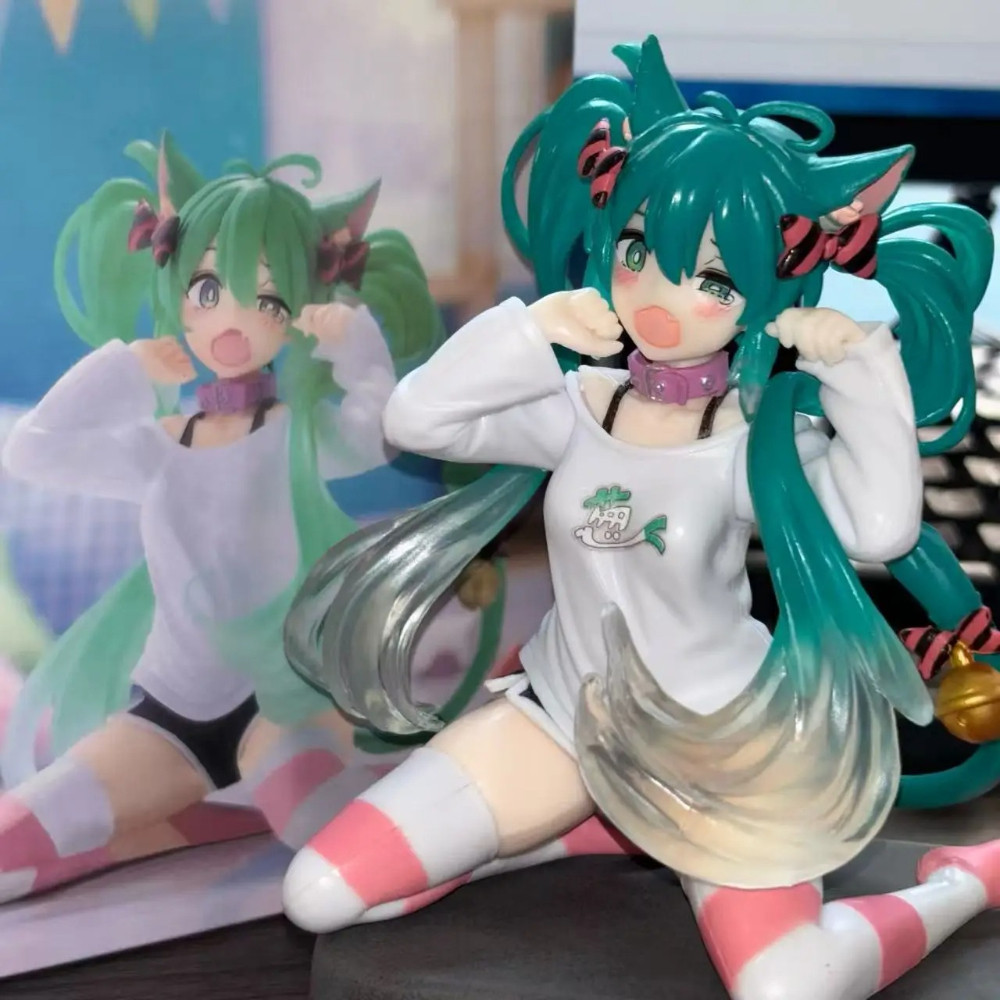 Hatsune Miku Cat Ear Short Sleeve Pajama Hatsune Figure MIKU Scenery Model Anime Beautiful Girl Tabl