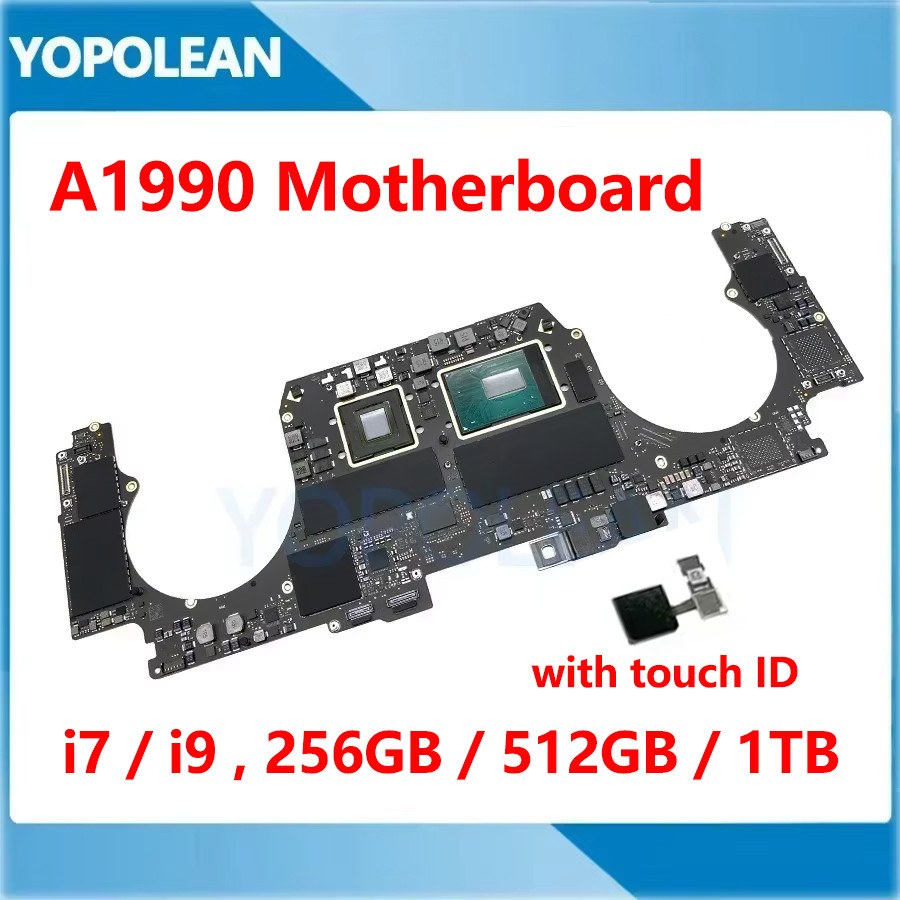 Original A1990 Motherboard For Macbook Pro 15" Retina A1990 Logic Board With Tou ID i7 i9 256GB 500G