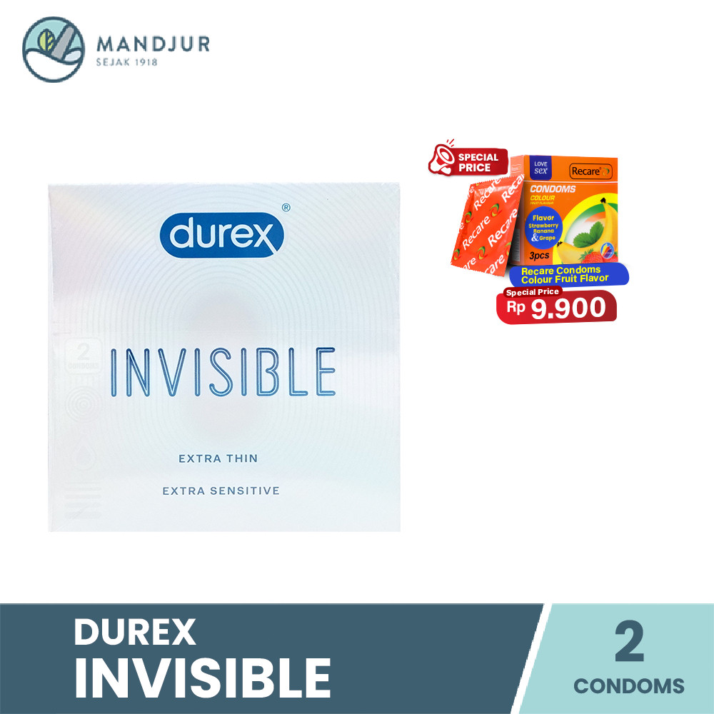 Kondom Durex Invisible Kondom Super Tipis Kondom Aman Pria Isi 2 - Kondom Super Tipis