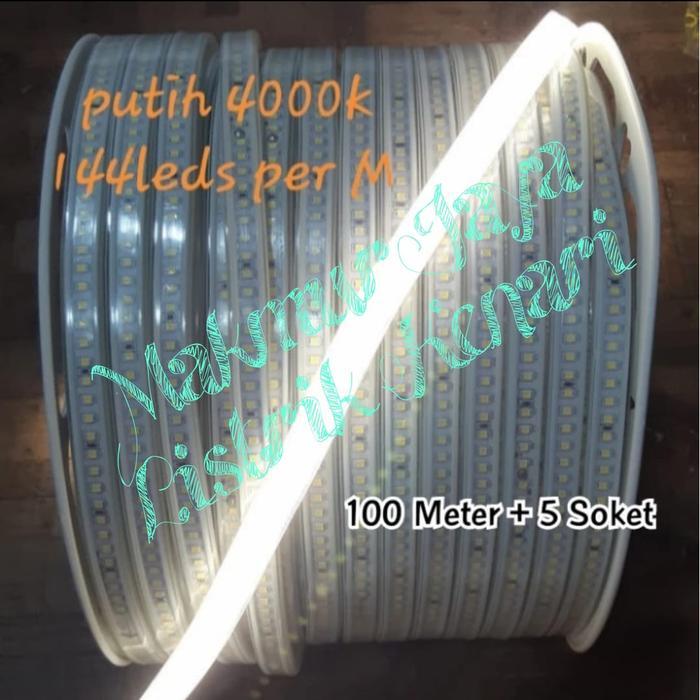 LAMPU LED STRIP SELANG SUPER 220V 2835 144 LED PERMETER 220 V - Putih