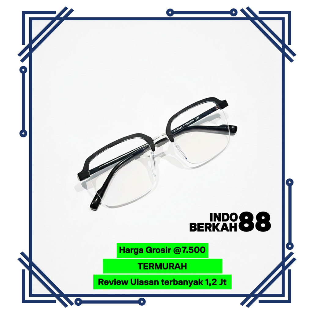 @7.500] Baca Lensa Kacamata Baca Lensa Plus Anti Radiasi Unisex Bingkai Plastik Titanium XH3130 Kaca