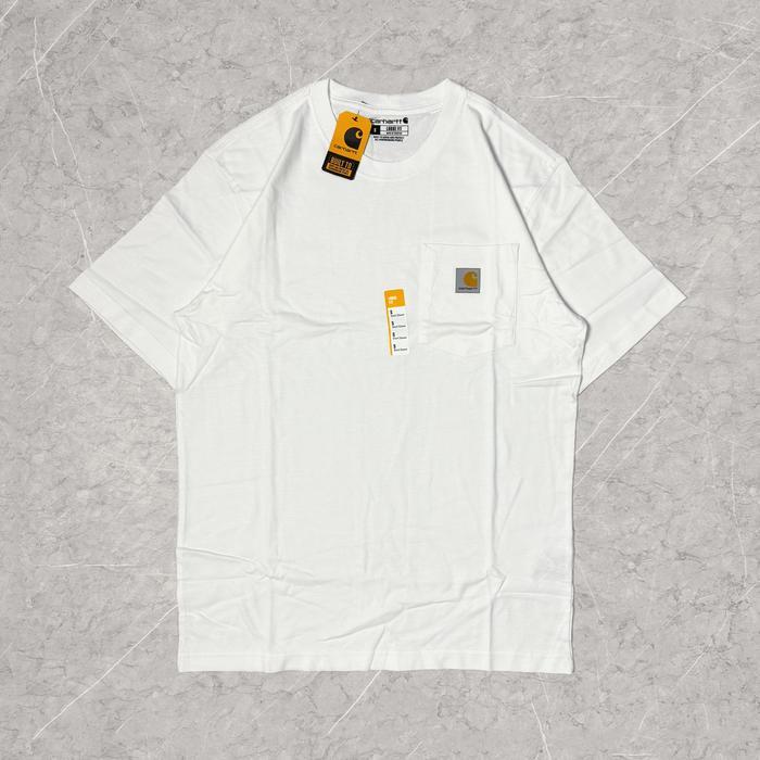 (COD) CARHARTT POCKET T-SHIRT WHITE K87 LOOSEFIT - XS
