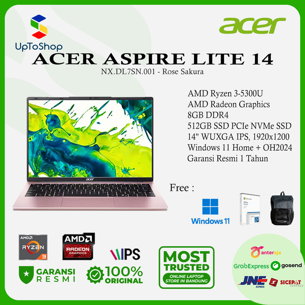 Acer Aspire Lite AL14-42P-R1D5 Ryzen 3-5300U 8GB 512GB SSD Win11+OHS2024