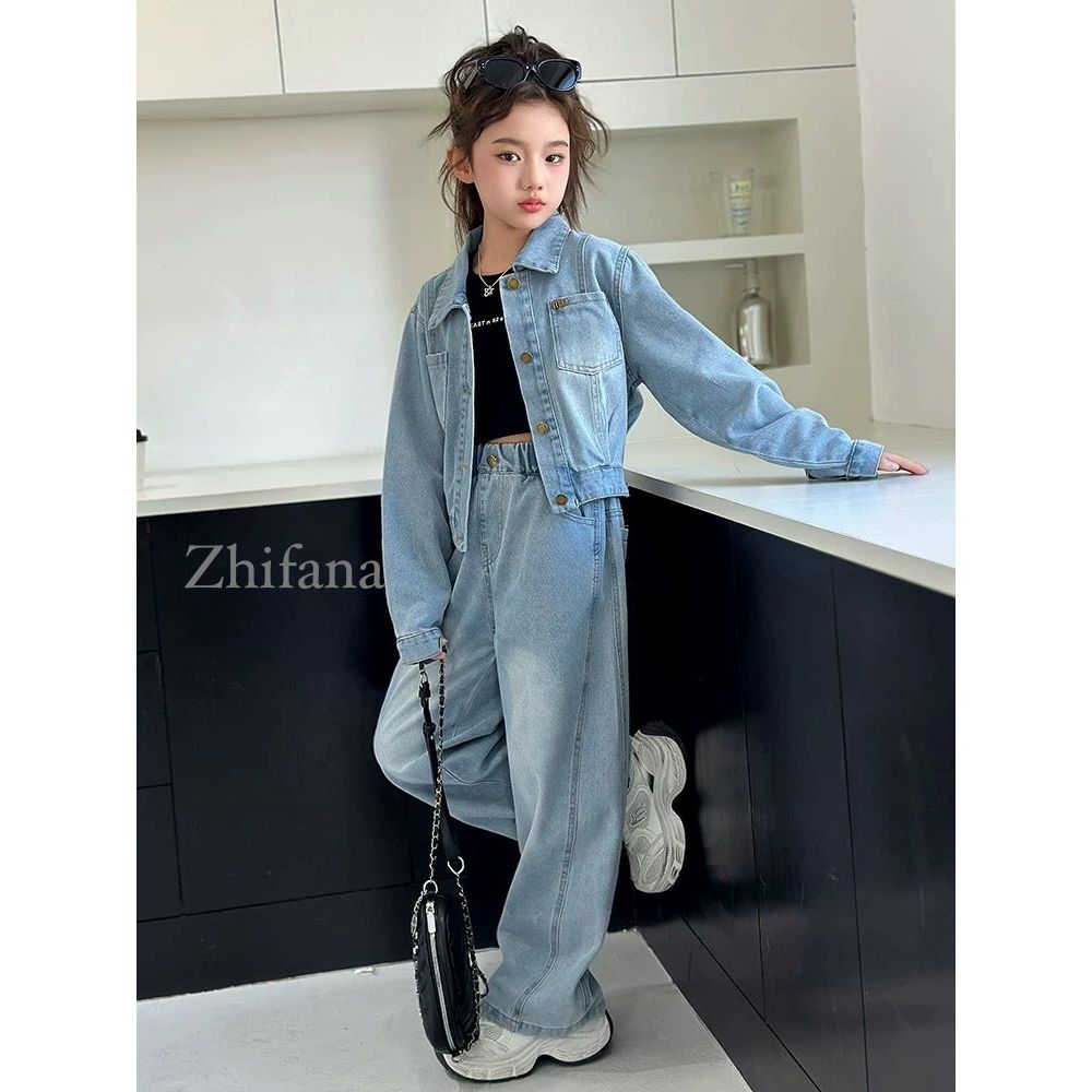 [zs1999] Size 7-13TH Setelan Jaket Jeans Celana Jeans Panjang Fashion Anak Korea Setelan Main Setela