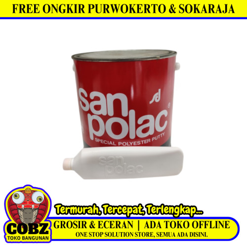 4 KG / SANPOLAC Dempul Tambal Lubang Plastik Kayu Besi Mobil Kaleng