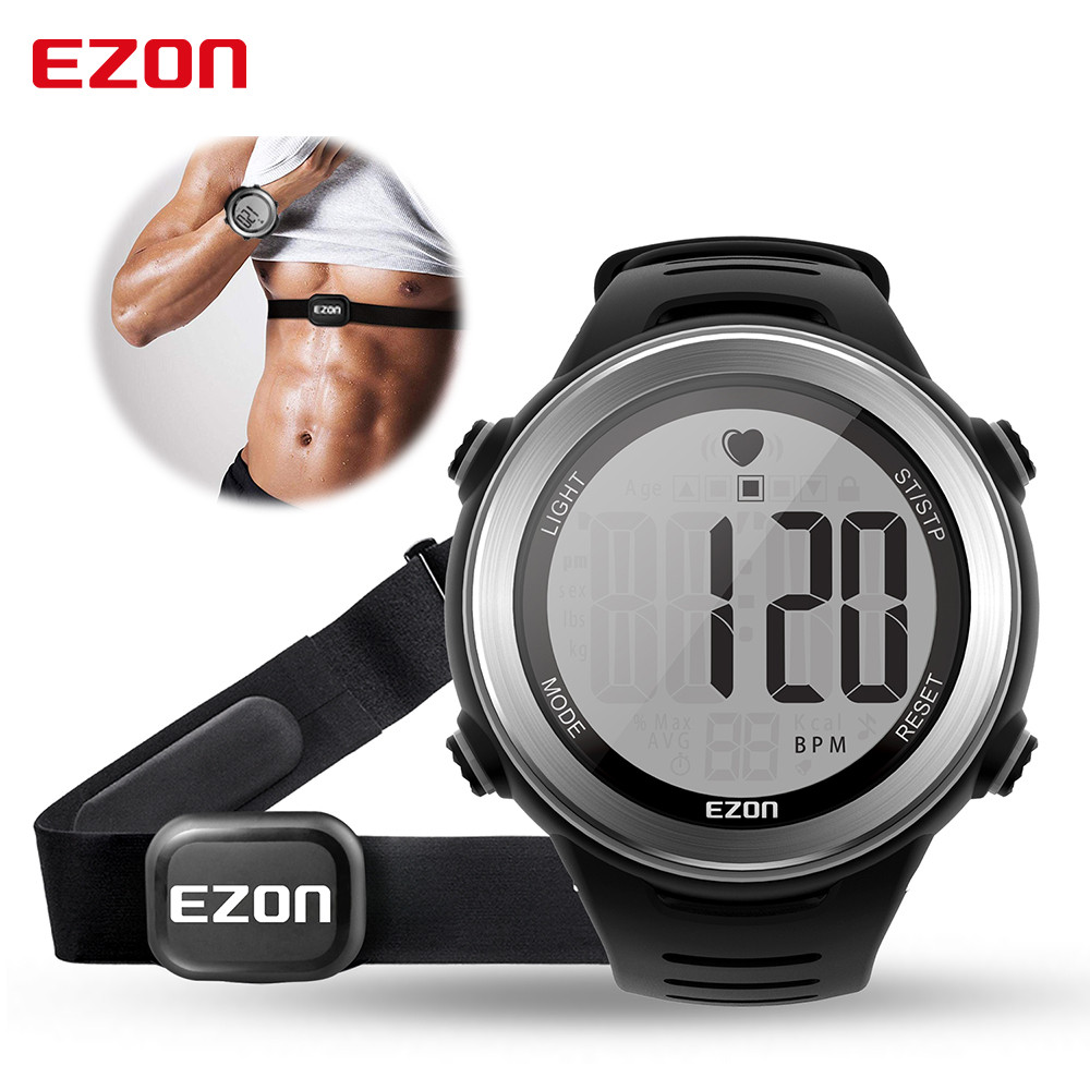 EZON T007  Heart Rate Monitor and Chest Strap, Exercise Heart Rate Monitor, Sports Watch with HRM, W