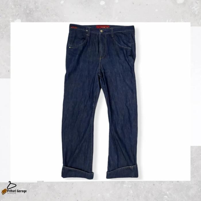 Raw Denim Carpenter Jeans TBJ Classic Loose Fit Dark Blue Vintage 32