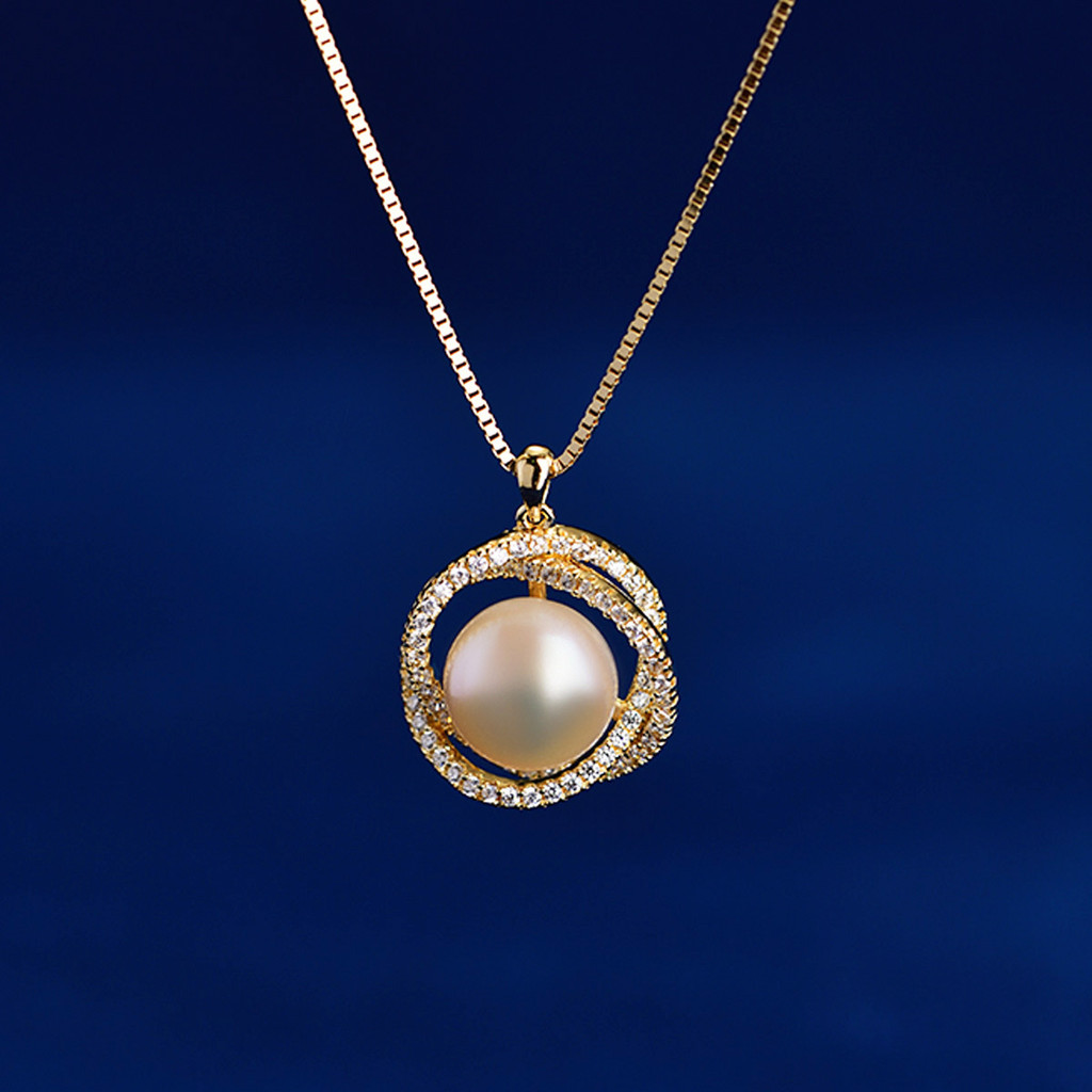 New high-end lucky natural freshwater pearl pendant S925Sterling Silver Necklace Valentine's Day Nec