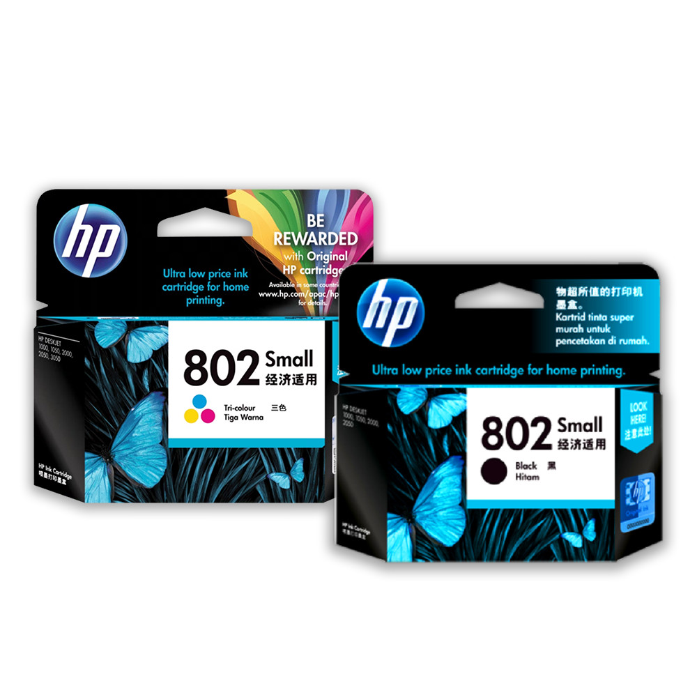 FixPrint Cartridge Original HP 802 Black Color CH563ZZ Tinta Printer HP Deskjet 1000 2000 3000  1050