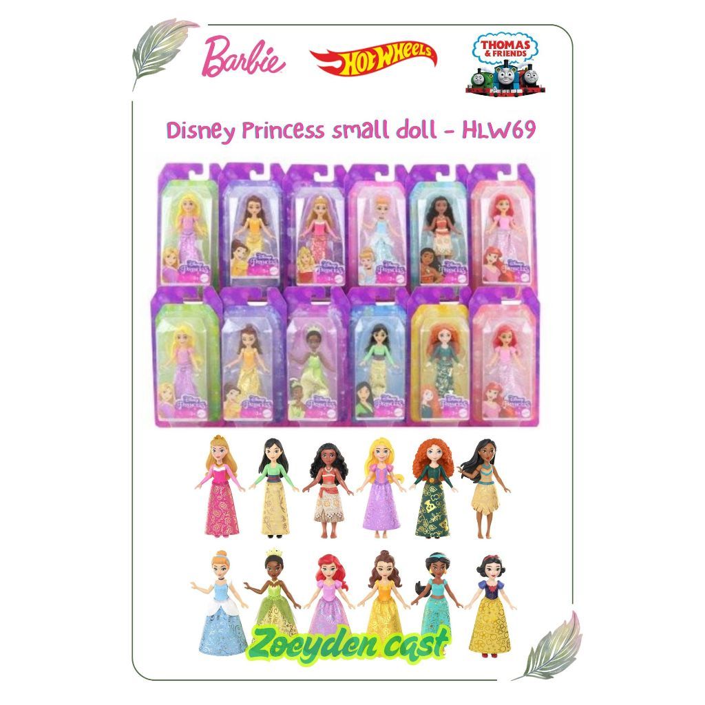 KAYDEN STORE Disney Princess HLW69 Small Doll Asst / Disney Princess Cinderella Aurora Snow white